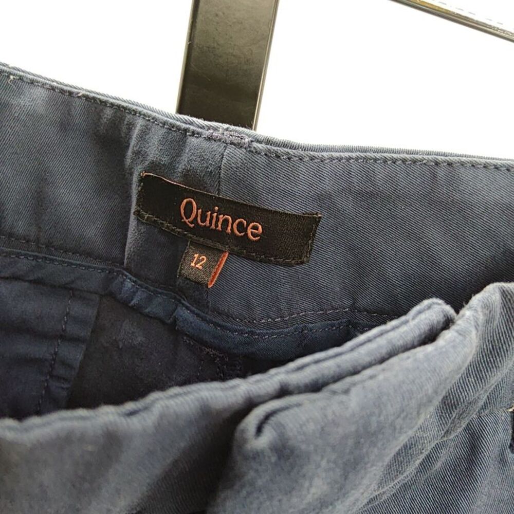 Quince Women Organic Stretch Cotton Chino Shorts Navy 12 - Picture 3 of 3